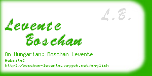 levente boschan business card